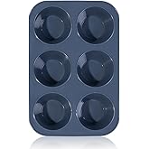 Deep and Jumbo Muffin Tray 6 Cup Large Silicone Muffins Pan, Non-Stick Giant Cupcake Tin, Silicon Bakeware, Baking Case, Baki