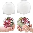 Voaesdk 2Pcs Large Sphere Orb Epoxy Silicone Resin Molds - 4.7'' & 4'' Crystal Ball Molds For Flowers, DIY Art, Candle & Soap Making, Home Decor