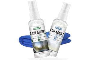 WEILAOK Antiappannante Vetri Auto, Idrorepellente Vetri Auto, Anti Appannamento Vetri Auto, Idrorepellente Vetri per Disappannare Il Parabrezza Dell'Auto e Rimuovere la Pioggia, 100 ml, 2 Pezzi