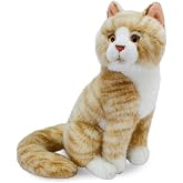 Animals Of The World Oturan Kedi Peluş Oyuncak, Bej, 22cm