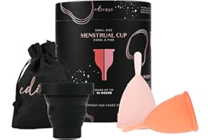 Edicare, Copa Menstrual, Incluye dos Copas, 1 Esterilizador y una Bolsa de Transporte, Silicona de Grado Médico, Suave, Reutilizable y Lavable 100% Seguro (S - Special Edition)
