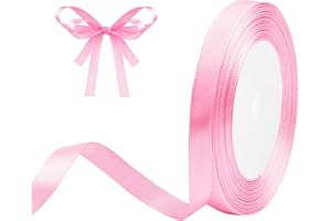 DEKOBANDER Ruban de Satin Rose 10mm x 23m Rose Ruban Cadeau Ruban de Satin pour L'emballage de Cadeaux, Bricolage, Couture, Décorations de Mariage, Décorations de Noël