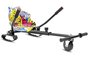 HoverSport HOVERKART - Go Kart Adjustable Hoverkart Seat For Electric Self Balancing Scooters - Fits All Hover Board Sizes - 6.5", 8" and 10" (Hip Hop)