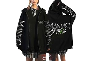 Flyself Kpop Stray Kids Title Song MANIAC bluza z kapturem dla mężczyzn i kobiet, Y2K E-Girl Zip Up, bluza z kapturem, długi rękaw, bluza na co dzień, Harajuku Oversized