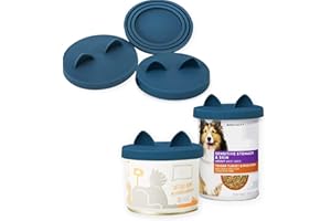 OHMO Couvercle Silicone Alimentaire, Couvercles Universels en Silicone, Résistant aux Aliments et au lave-vaisselle. Convient à Toutes les Tailles de Boîtes Standard(70-420g), Bleu Foncé, Set de 3