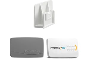 GENERIC 1PZ - Clip Supporto per T.Pass - Clip adesiva - Compatibile con MooneyGo- Porta Telepedaggio per auto - Supporto Nuovo a Clip - Attacco - Bianco