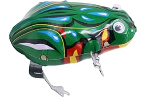 CHICIRIS Jouet Grenouille Sauteuse, Grenouille Rebondissante en Fer Blanc Vert Mécanique, Petit Jouet Portable avec Yeux Mobiles, pour enfants, cadeaux éducatifs, jeux intérieurs