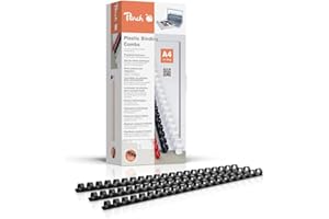‎PEACH Peach Plastikbinderücken A4 - 12mm - 95 Blatt - 100 Stück - schwarz - PB412-02