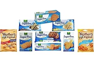 Diabetic Hamper Sugar Free Biscuits & Sweets, 9 Items - Ideal Gifting Box by First 4 Health
