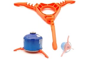 UICCVOKK Foldable Gas Canister Holder - Stabilising Stand for Outdoor Camping & Hiking (Orange)