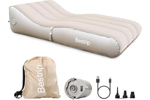 Bestrip BP800+ Automatic Inflatable Lounger, Inflatable Blow Up Sofa Bed with Air Pump for Camping, Hiking, Traveling, Holiday, Suitable for Children, Adults, and Family (Brown)