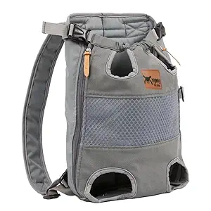 Xigwig Pet Carrier Backpack Adjustable Puppy Cat Dog with Wide Straps Shoulder Pads Carrier Backpack Travel Bag, for Small Medium Pets (Grey)