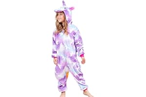 Nubincai Kinder Einhorn Schlafstrampler Strampelanzug Mädchen Bequeme Pyjamas Jungen weichen Schlafanzug Geschenke Tier Kostüm Schlafoveralls