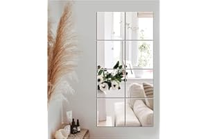 JMITHA Specchi Adesivi da Parete Vetro Specchio Adesivo Specchio Adesivo Murale Specchio Adesivo da Parete Piastrelle a Specchio da Parete per Soggiorno Decorazioni Murali Casa (20.5x20.5cm, 8 Pezzi)