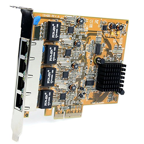 StarTech.com 4 Port PCI Express PCIe Gigabit Ethernet NIC Network Adapter Card