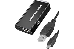 Qaum PS2 a HDMI Adattatore Audio Video per Playstation 2 HDMI Convertitore Componente con Uscita Audio 3,5 mm e Cavo da 20 cm per TV Monitor Retro Gaming HDTV, 480i/480P/576i Modalità