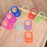 NUOLUX 10 Stück Baby Silikonring Adapter für Schnullerketten - 5