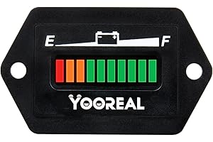 Yooreal 12/24V medidor de batería de plomo ácido, indicador de uso de la batería, adecuado para carrito de Golf, remolque de viaje, carretilla elevadora, máquina fregadora Ebike