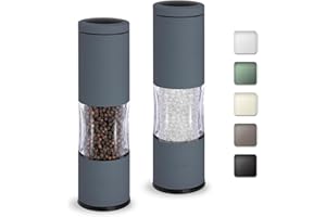TLYSXPRO Salt and Pepper Grinder Set with Adjustable Coarseness | Manual Pepper Mill Grinder with Refillable Design | Ceramic Core | Kitchen Essential (2 Packs, Blue-Grey)