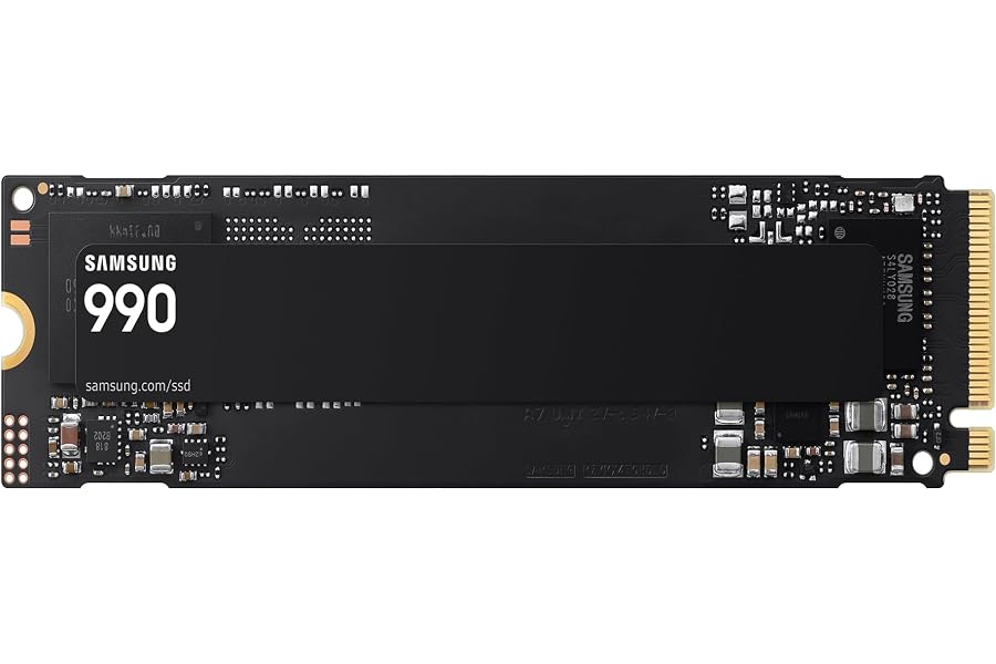 Amazon listing image: Samsung SSD 990 1TB, PCIe 4.0 NVMe M.2, Read/Write Speeds Up to 7,150/6,450 MB/s