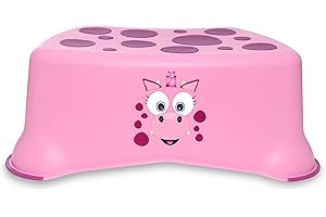 MY CARRY POTTY My Little Step Stool - Marchepied antidérapant pour enfants - Motif dragon rose - Pour apprendre à atteindre les toilettes et l'évier