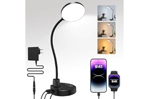 ZAPLIT 78 LED lampa biurkowa z portami ładowania USB, ściemniana lampa stołowa z 3 temperaturami kolorów, 5 jasności, 4 timerami, elastyczne ramię 15 W z podstawą, przyjazna dla oka lampka do czytania