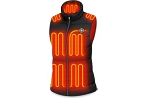 OCQOCQ Beheizbare Weste Damen mit 16000mAh 7.4V Akku, Heizweste mit 15 Heizzonen, Elektrische Wärmeweste Damen für Ski/Camping