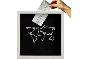 BUNIQ Adventure Archive Box, Travel Tickets Memory Box, Holiday Keepsakes Ticket Box Display, Fund Frame Money Box, Memento Frame, Valentine's Gift