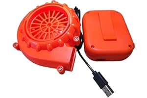 GeKLok Mini souffleur électrique DC 6 V, ventilateur alimenté pour tête de mascotte, costume gonflable, cosplay, déguisement, orange (orange)
