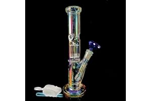 BONGBONGBONG Bong vetro con percolatore, bong in vetro con fumo Honeycomb, Ghiaccio per acqua, set di canna, pipetta per acqua, grande Hookah con accessori