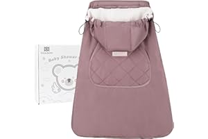 Bebear Winter Cover for Baby Carrier Warm Universal Hoodie Baby Carrier Cover for All Seasons(Dark Pink)