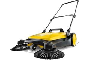 Karcher S 4 Balayeuse d'extérieur à double poussoir – Capacité de 15 litres, largeur de balayage de 68,1 cm, balaie 26 000 m²/heure