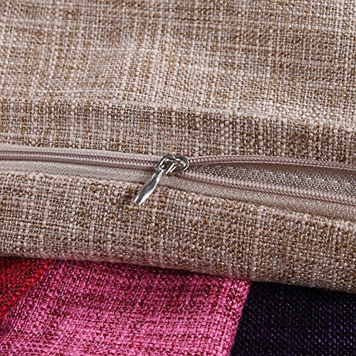 Leisial 1 Stücke Leinen Kissen-Bezug Kissen Cover für Hotel Kissen Sofa Kissen Auto Kissen, 45x45CM,Grün - 3