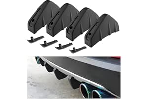 JNNJ 4 Stück Auto Heckstoßstange Spoiler, Auto Heckstoßstange Spoiler Diffusor, Haifischflosse Schützen Abdeckung Anti-Crash Stoßstange Chassis Dekoration(Schwarz)