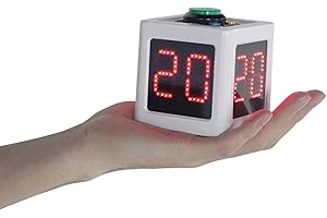 GAN XIN Poker Shot Clock, Sekunden-Countdown-Timer für Poker/Casino/Schachturniere, 20/30 Sekunden und benutzerdefinierte Zeit, 4-seitiger Würfel-Timer (Klein, Weiß)
