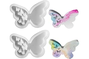 HEALIFE 12X9cm Silikonform Schmetterling, 2er Set - Silikonformen Gießformen, Gipsformen zum Gießen - Hochwertige Silikonformen für kreative Projekte