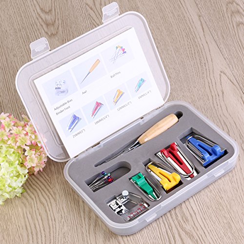 NUOLUX Schrägbandformer SetBinding Fuß Ahle Pin Set Quilt Nähen 16PCS - 8