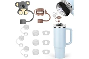 Janpso Juego de accesorios para vasos Stanley, incluye 9 tapones de silicona a prueba de fugas, 2 tapas con pajita para vasos Stanley Cup de 1,2 L y 850 ml, vasos no incluidos