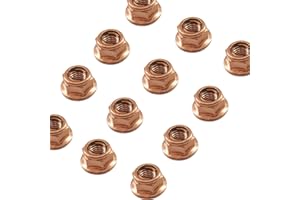 TEMPROAD Écrous de collecteur d'échappement M8 hexagonaux en cuivre auto-bloquant compatibles avec BMW Série 3 E30
