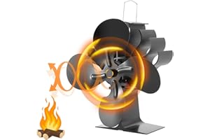 BESTYKS Stove Fan, Log Burner Fan, Magnetic Chimney Fan Silent, 4 Blade Heat Powered Wood Burner Fans for Wood, Fireplace, Log Burners, Eco-Friendly, Efficient Heat Distribution (4 Blades)