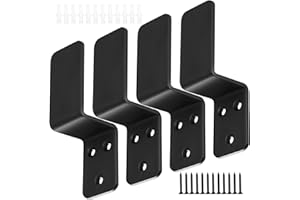 Xingwenhao 2 x 4 Door Barricade Brackets, 4 Pieces 2 x 4 Door Lock Z Shape Z Angle Bracket Z Security Door Lock Brackets Metal Angle Z Bracket Drop Open Bar Door Lock Brackets for 2 x 4 Lumber