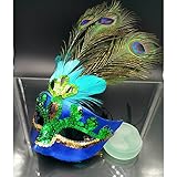 Eizur Maskerade Maske Aristokratische Pfau Gesichtsmaske Kunst Muster für Halloween Party Karneval Kostüm Cosplay Requisiten Fasching Party Verrücktes Kleid Ball - 