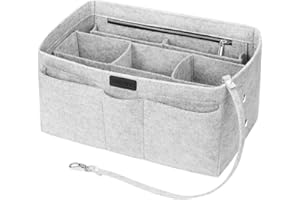 Organisateur de Sac à Main pour Femmes, Betoores Bag in Bag Pochette Sac de Rangement Intérieur avec à Fermeture éclaire pour Speedy 30(Gris Clair,XL)