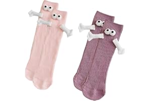 NYXSEAT 2 pary magnetycznych skarpet z kreskówek, odpowiednie dla par i dzieci, zabawne urocze skarpetki 3D