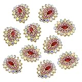 Sanwood 10 Stk 3D Kristall Strassstein Legierung Nagel Kunst Glitter Aufkleber DIY Dekoration (Type 2)