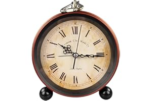 ‎GMMH GMMH Retro Analog Wecker, Ohne Ticken, Tischuhr Nachttischuhr (27-1) Alarmwecker Vintage Retro Nostalgie aus Metall, Antik Standuhr Schreibtischuhr Uhr Tischwecker mit Alarm, Weckuhr