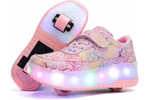 HUSKSWARE Zapatos niña de niño con Ruedas, 2 en 1, Zapatos para niños, Patines Brillantes, Zapatillas de Skateboard, Zapatillas