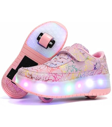 WOWEI Schoenen met wieltjes voor jongens en meisjes, skateboardschoenen voor kinderen en volwassenen, rolschoenen, outdoorschoenen, turnschoenen, 2-in-1 multifunctionele rolschoenen, sneakers