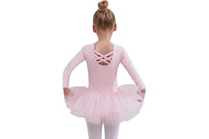 Tancefair Justaucorps de danse avec jupe tutu Classique Filles Ballet vêtements Justaucorps Robe de Ballet Enfants Manches Courtes Robe de Danse avec Jupe Tutu