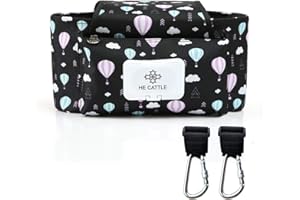 ZEDELA Borsa Organizer per New Mom, Organizzatore Universale per Passeggino, Tasche per pannolini da appendere, Stoccaggio Borsa per Carrozzina Carrello, adatto a tutti i passeggini (hot air balloon)